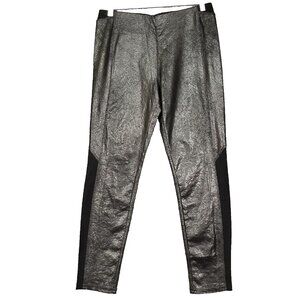 Soft Surroundings Pants Womens Medium Skylar Legging‎ Ankle Black Metallic